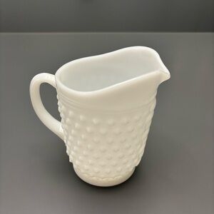 Anchor Hocking White Milk Glass Hobnail Creamer Pitcher 16oz Vintage 60s? Exclnt